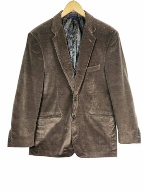 Stafford Essentials Men’s 42R Brown Corduroy Blazer Sport Coat Classic Fit Retro